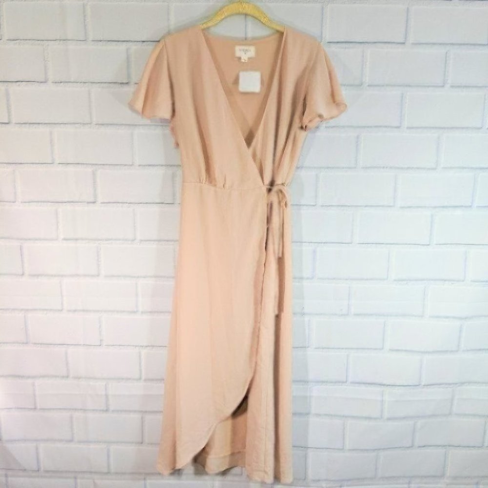 Everly Blush Pink Floaty Wrap Dress